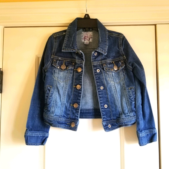 Children's Place Girls Jean Jacket Snap Buttons - Picture 2 of 4